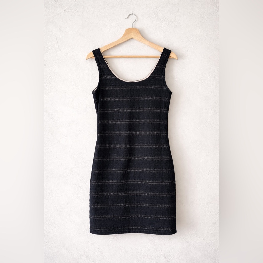 Forever 21 Black Crochet Lace Mini Dress Nude Lined Club Date Night Out